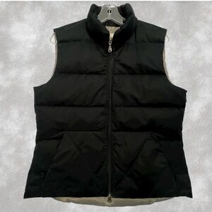 Vintage Eddie Bauer Goose Down Puffer Vest Zip Up Pockets Black Womens Medium M